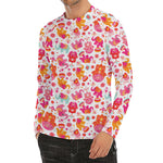 Girly Elephant And Hamsa Pattern Print Men's Long Sleeve Rash Guard