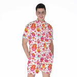 Girly Elephant And Hamsa Pattern Print Men's Rompers