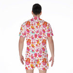 Girly Elephant And Hamsa Pattern Print Men's Rompers