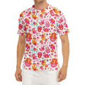 Girly Elephant And Hamsa Pattern Print Men's Short Sleeve Rash Guard