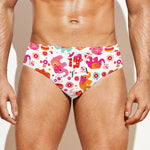 Girly Elephant And Hamsa Pattern Print Men's Swim Briefs