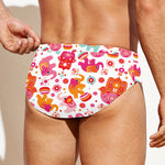Girly Elephant And Hamsa Pattern Print Men's Swim Briefs