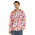 Girly Elephant And Hamsa Pattern Print Men's Velvet Pullover Hoodie