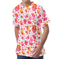 Girly Elephant And Hamsa Pattern Print Men's Velvet T-Shirt