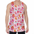 Girly Elephant And Hamsa Pattern Print Men's Velvet Tank Top