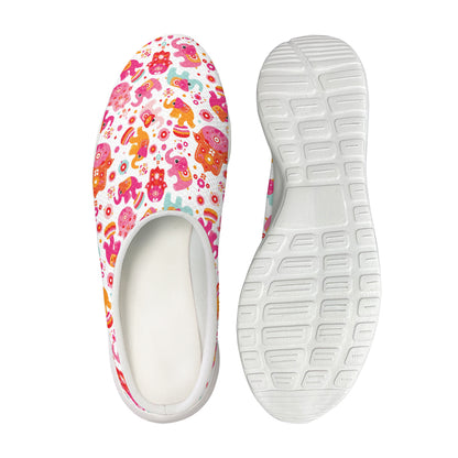 Girly Elephant And Hamsa Pattern Print Mesh Casual Shoes