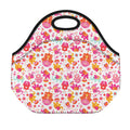 Girly Elephant And Hamsa Pattern Print Neoprene Lunch Bag