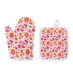 Girly Elephant And Hamsa Pattern Print Oven Mitt And Pot Holder Set