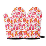 Girly Elephant And Hamsa Pattern Print Oven Mitts