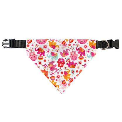 Girly Elephant And Hamsa Pattern Print Over The Collar Dog Bandana