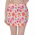 Girly Elephant And Hamsa Pattern Print Pencil Mini Skirt