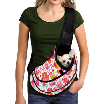 Girly Elephant And Hamsa Pattern Print Pet Sling Carrier