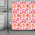Girly Elephant And Hamsa Pattern Print Polyester Shower Curtain