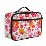 Girly Elephant And Hamsa Pattern Print Portable Lunch Bag
