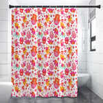 Girly Elephant And Hamsa Pattern Print Premium Shower Curtain