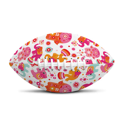Girly Elephant And Hamsa Pattern Print Rugby Ball