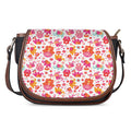 Girly Elephant And Hamsa Pattern Print Saddle Bag