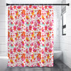 Girly Elephant And Hamsa Pattern Print Shower Curtain