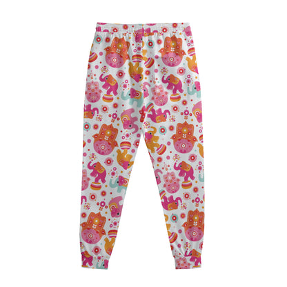 Girly Elephant And Hamsa Pattern Print Sweatpants