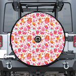 Girly Elephant And Hamsa Pattern Print Tire Cover With Camera Hole