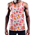 Girly Elephant And Hamsa Pattern Print Men's Workout Tank Top