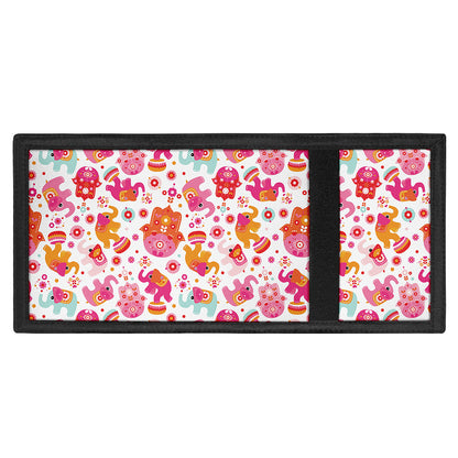 Girly Elephant And Hamsa Pattern Print Trifold Wallet