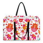 Girly Elephant And Hamsa Pattern Print Utility Tote Bag