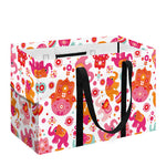 Girly Elephant And Hamsa Pattern Print Utility Tote Bag