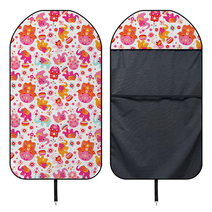 Girly Elephant And Hamsa Pattern Print Waterproof Car Seat Cover