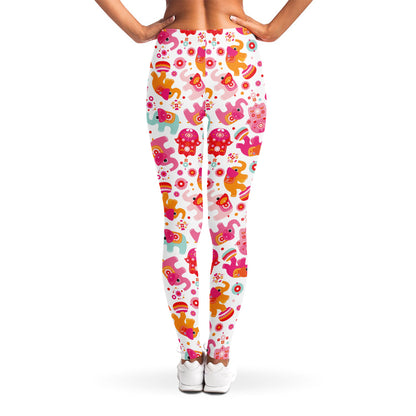 Girly Elephant And Hamsa Pattern Print Women's Leggings