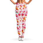Girly Elephant And Hamsa Pattern Print Women's Leggings