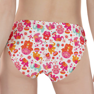 Girly Elephant And Hamsa Pattern Print Women's Panties