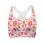 Girly Elephant And Hamsa Pattern Print Women's Sports Bra