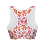 Girly Elephant And Hamsa Pattern Print Women's Sports Bra