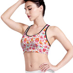 Girly Elephant And Hamsa Pattern Print Women's Sports Bra