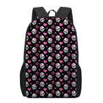 Girly Emo Skull Pattern Print 17 Inch Backpack