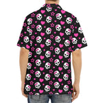 Girly Emo Skull Pattern Print Aloha Shirt