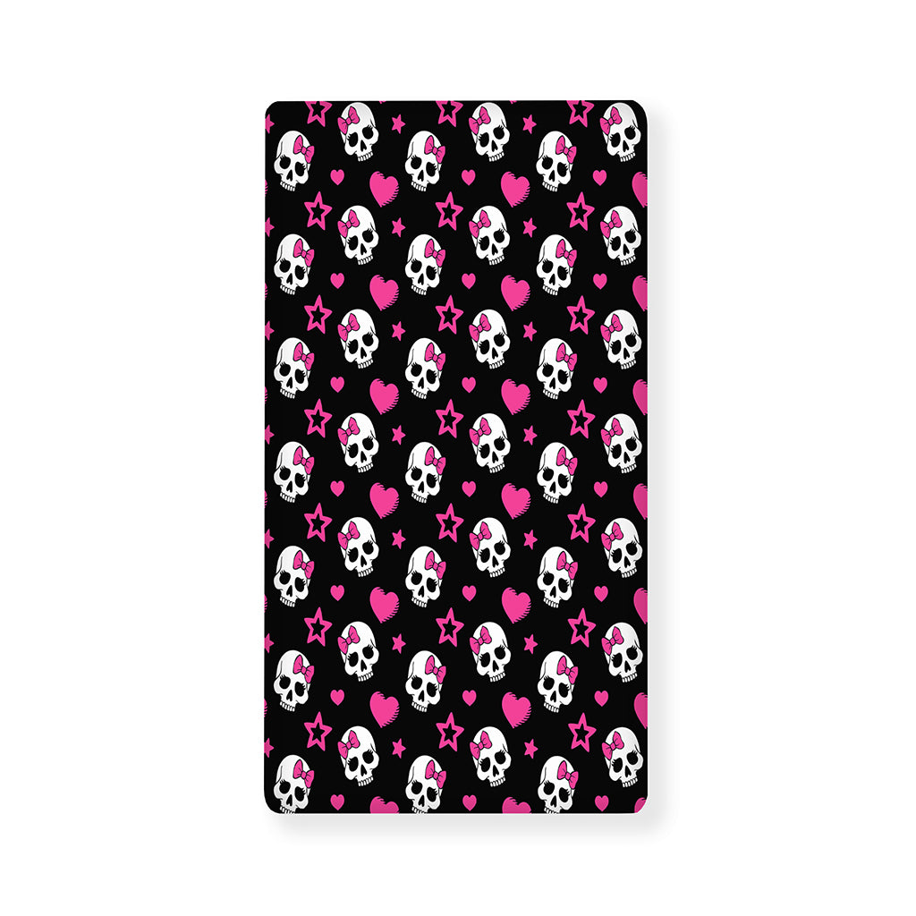 Girly Emo Skull Pattern Print Baby Crib Sheet