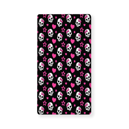 Girly Emo Skull Pattern Print Baby Crib Sheet