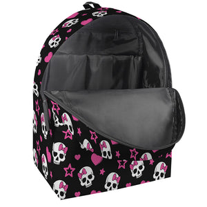 Girly Emo Skull Pattern Print Backpack