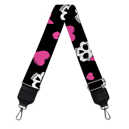 Girly Emo Skull Pattern Print Bag Strap