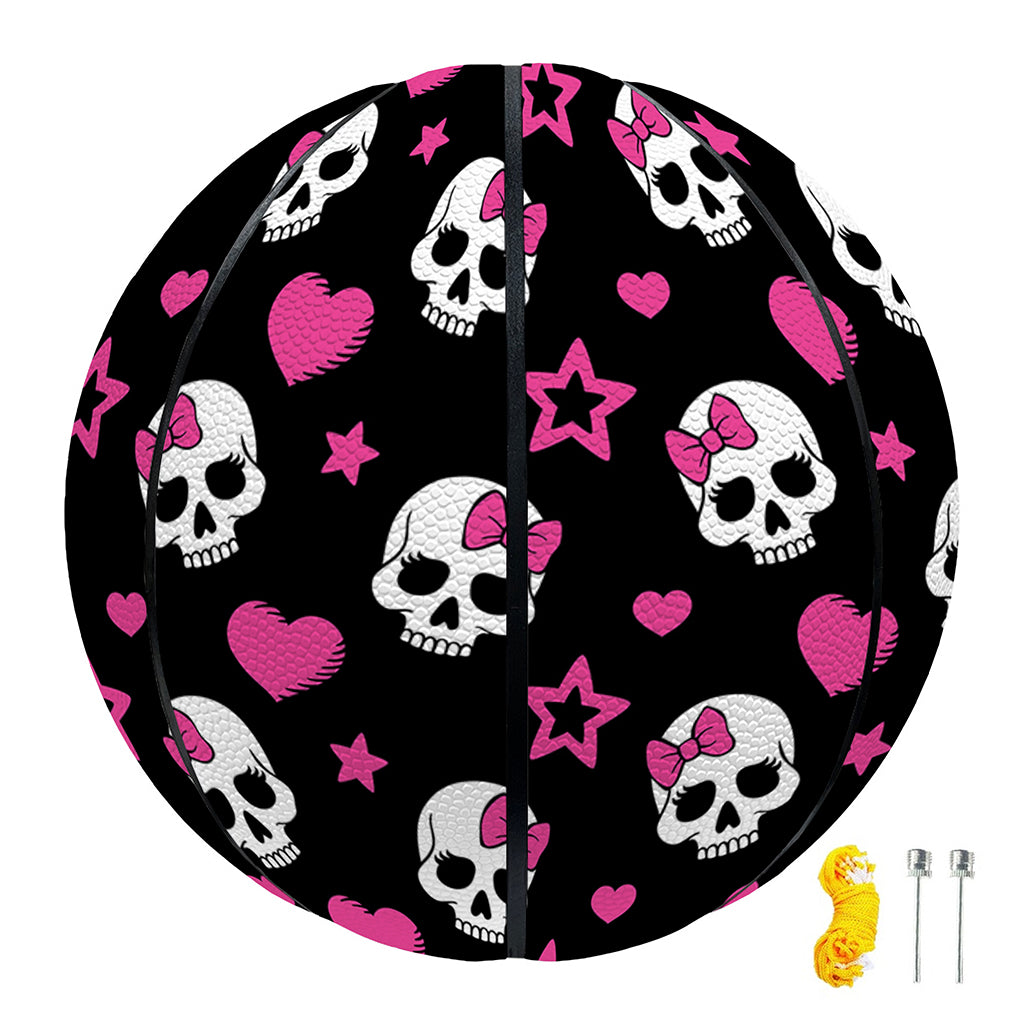 Girly Emo Skull Pattern Print Basketball