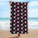 Girly Emo Skull Pattern Print Beach Towel