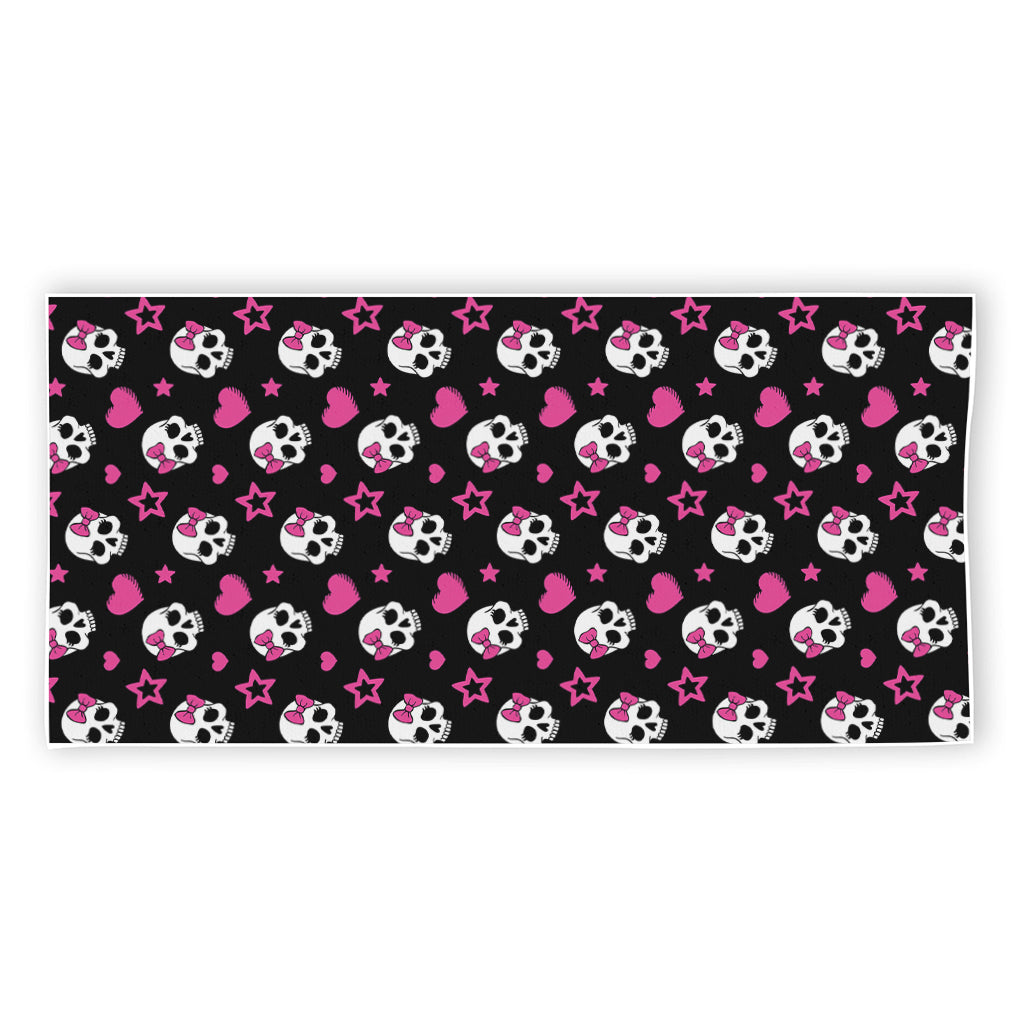 Girly Emo Skull Pattern Print Beach Towel