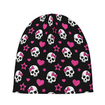 Girly Emo Skull Pattern Print Beanie