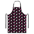 Girly Emo Skull Pattern Print Bib Apron With Pocket