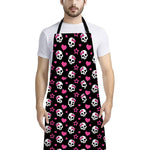 Girly Emo Skull Pattern Print Bib Apron With Pocket