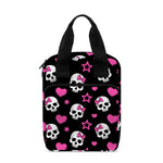 Girly Emo Skull Pattern Print Bible Tote Bag