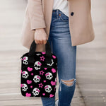 Girly Emo Skull Pattern Print Bible Tote Bag