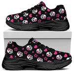 Girly Emo Skull Pattern Print Black Chunky Shoes